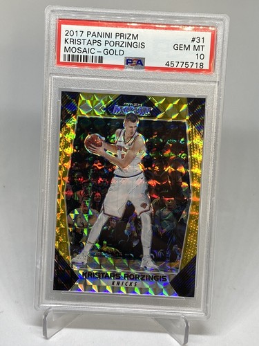 Kristaps Porzingis [Gold] #31 2017 Panini Prizm Mosaic card