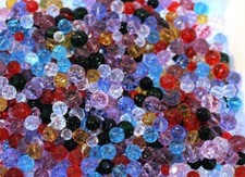 Bead Mix, Czech Fire Polished Glass Multi Color 3-10mm Faceted 100 Grams 180  