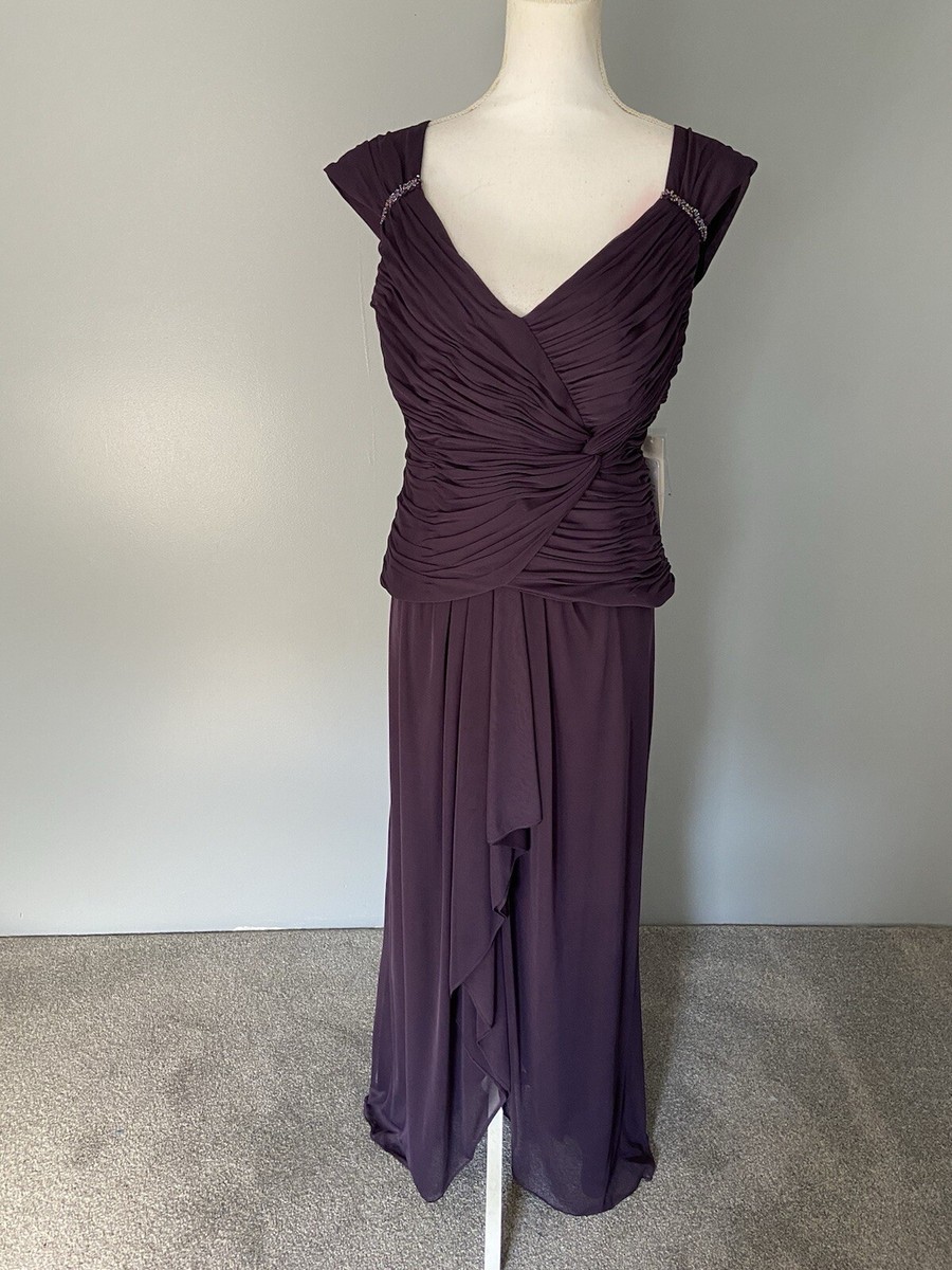 Patra 16w Sleeveless Evening Gown With Gathered Mid Section