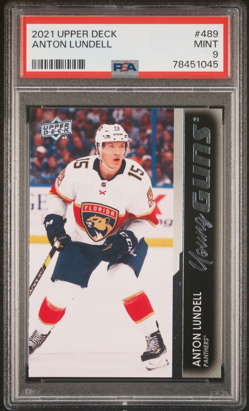 2021-2022 Upper Deck 489 Anton Lundell Young Guns YG Rookie RC PSA 9 Mint