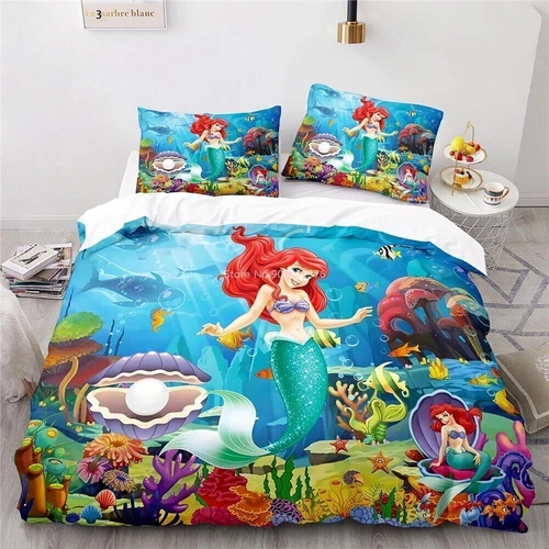 The Little Mermaid Princess Ariel 3D Quilt Duvet Cover Bedding Set Pillowcase UK - Picture 7 of 39