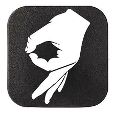 Gotcha Circle Hand Game Rubber Receiver Tube Hitch Plug. Fits 2 inch Receiver