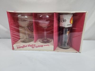 Vintage Libbey Candle Light & Wine Set NOS