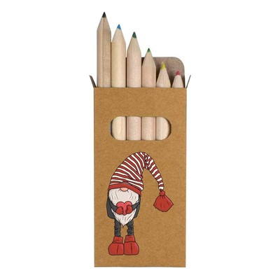 6 x 'Gonk Holding a Love Heart' Short Colour Pencils (PE00058296)