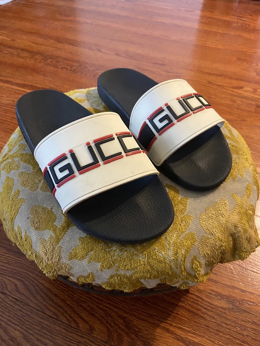 Gucci Stripe Rubber Slide Sandal in White for Men