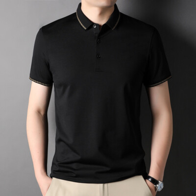 ZONBAILON Men's Breathable Outdoor Loose Short Sleeve Solid Summer Polo Shirt