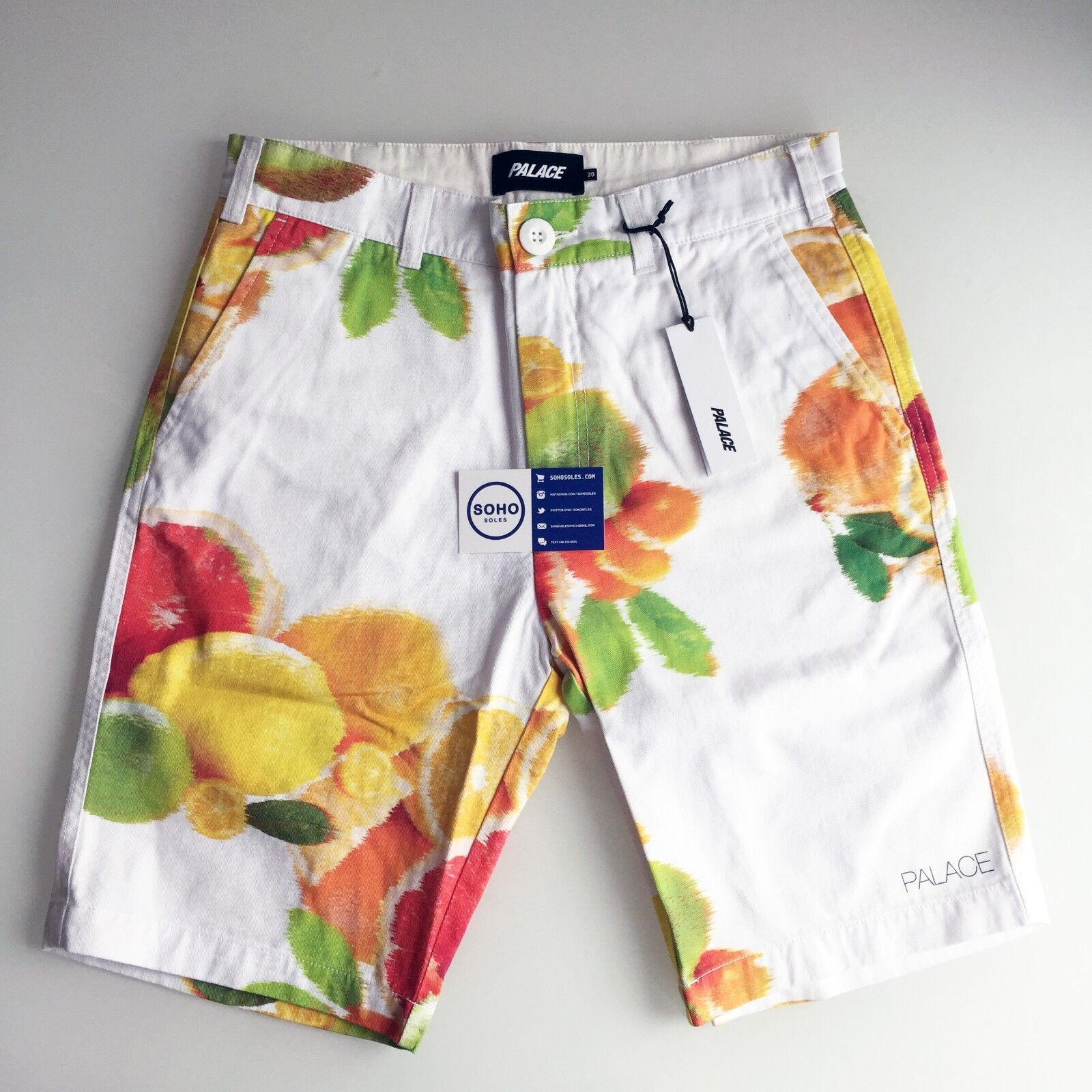 Palace Skateboards SS17 Citrus Acid Work Shorts White - Size 30 32 S M - IN  HAND