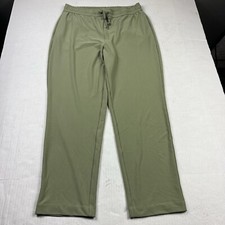 Joie Straight Leg Pants Green Drawstring Waist Stretchy Lounge Travel Trouser M
