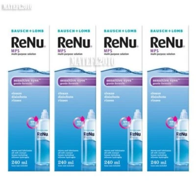 ReNu Contact Eye Lens Solution Cleaner Bausch & Lomb 4 x 240ml Multi-purpose