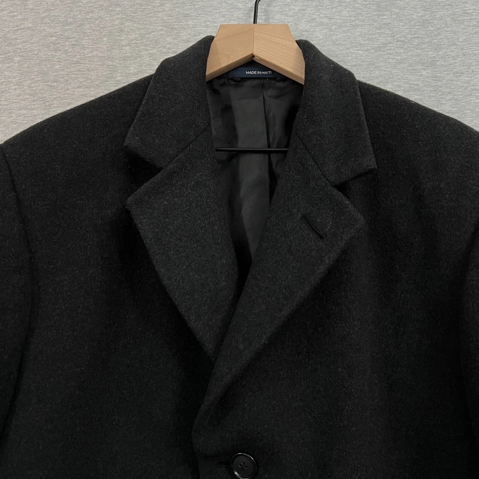 Abrigo Nautica Vintage Para Hombres 40S Gris Carbón Lana Nylon Mezcla Cachemira Abrigo Foto 2 de 4