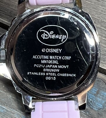 Disney Time Works Mickey Mouse Watch Womens Stainless Steel Back Genuine Leather 1990 main image 4