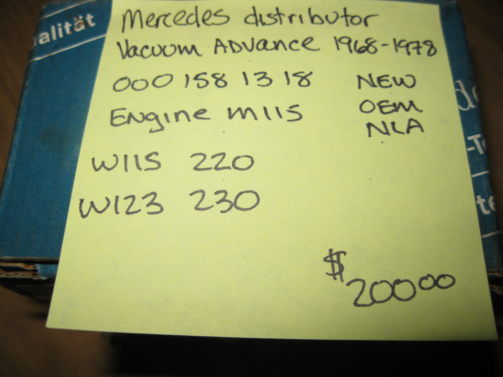 Mercedes Benz 0001581318 Distributor Vacuum Advance 196878 OEM NEW eBay