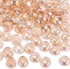 FUTUREPLUSX 5lb Flat Glass Marbles, Coral Pink Gems