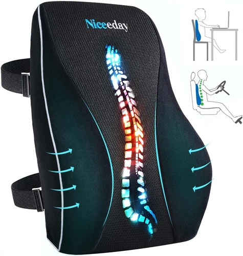 Cuscino Di Supporto Lombare per Sedia Da Ufficio, Auto, Cuscino Lombare in Memor