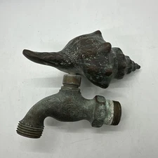 Shell Brass Faucet Garden Conch Spigot Vintage Water Tap Home Decor Outdoor