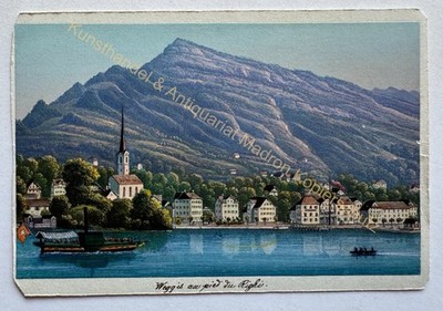orig. CDV Foto Fotografie Bild alt 1869 Litho Weggis Schweiz Rigi Luzern
