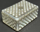 Vintage Fenton Moonstone Opalescent Hobnail Glass Trinket Cigarette Dish Box