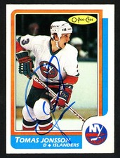 Tomas Jonsson Signed 1986-87 O-Pee-Chee Card 78 New York Islanders