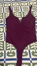 Lulus V Notched Tank Wine Burgundy Bodysuit - Large