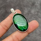 Grüner Labradorit Edelstein 925 Sterlingsilber Handarbeit Schmuck Anhänger...