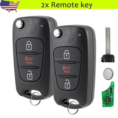 2 For 2012 2013 Kia Sportage Flip Remote Car Key Fob NYOSEKSAM11ATX 95430-3W701