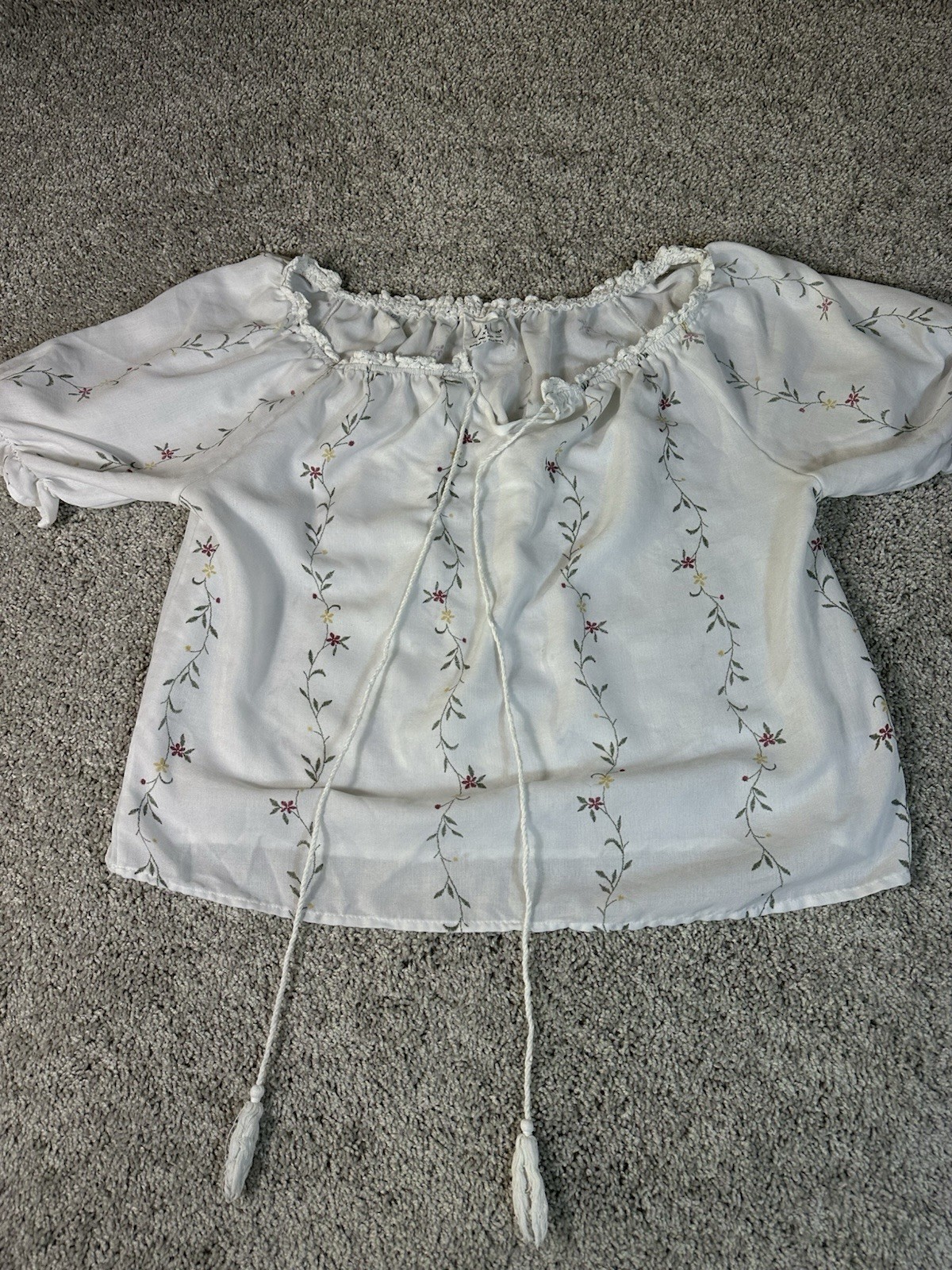 Sadie & Love Size XL White Blouse Floral Designs