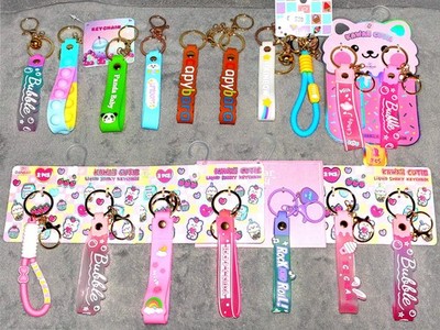 Sammlung Schlaufen Schlüsselanhänger Keychains Bubble, Panda, Capybara, Unicorn