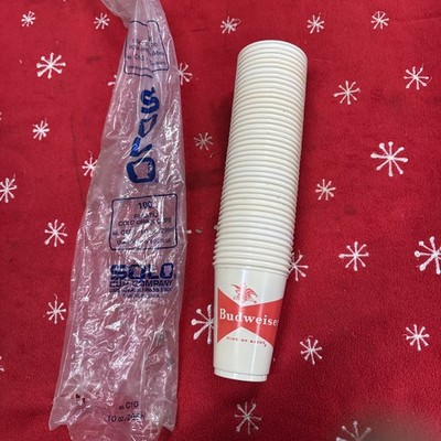 42 Vintage Budweiser King of Beers 10oz Plastic Cups NOS