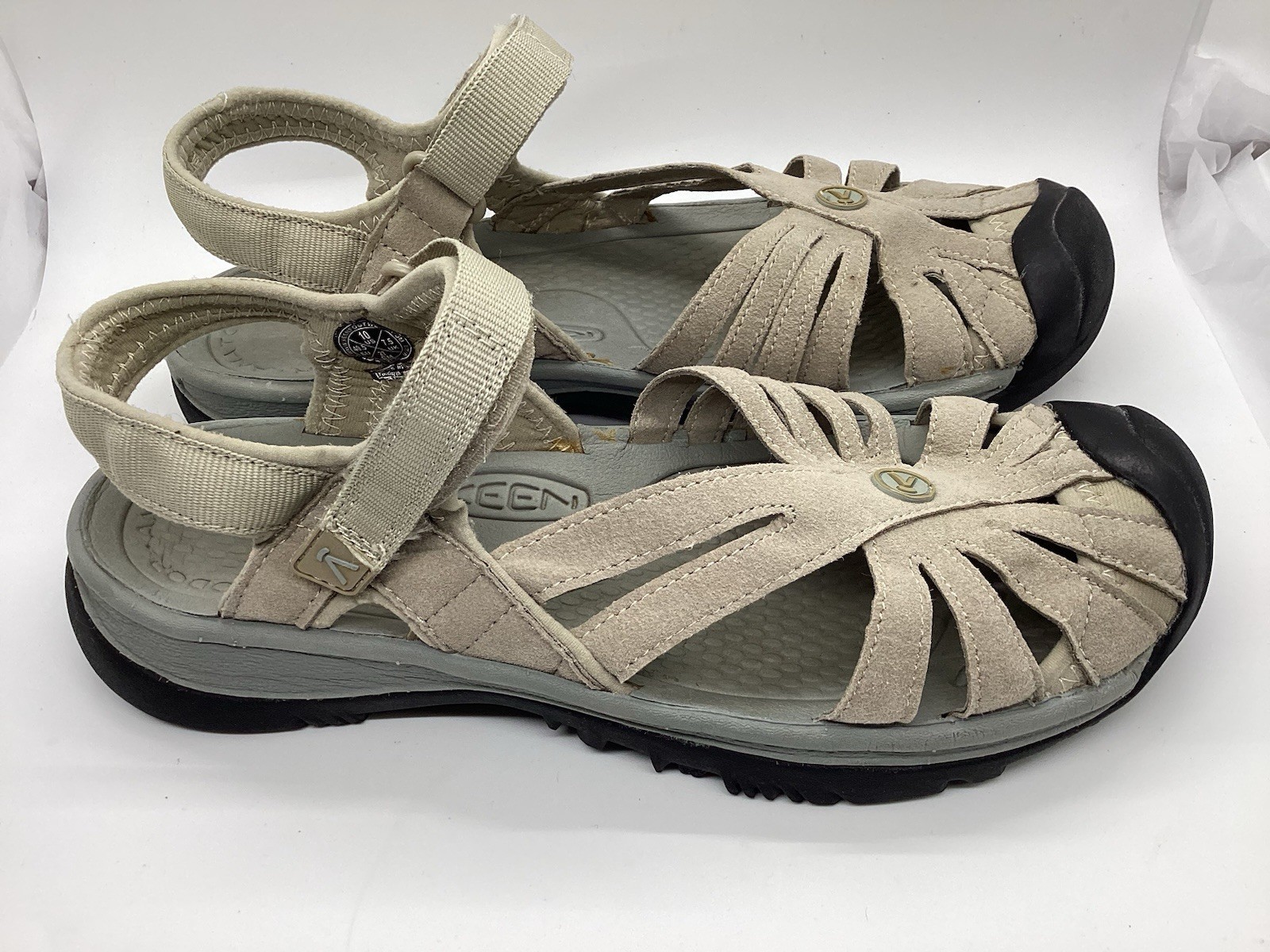 Sandali Keen Rose outdoor sport pelle donna taglia 10 beige marrone passeggio escursionismo