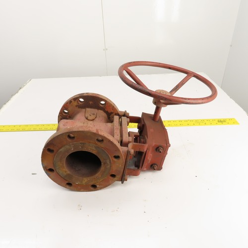 Durco Flowserve BY95344A-CI 4-150 4" Manual Plug Valve W/Right Angle Operator