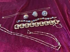 Vintage Costume Jewelry Lot Unsigned & Signed Monet Weiss Rhinestone Old Money