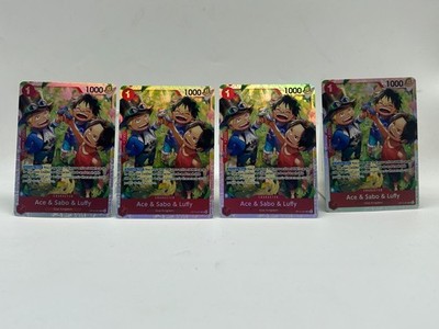 4 x Ace & Sabo & Luffy OP13-007 SR ONE PIECE Card Game English NM Playset