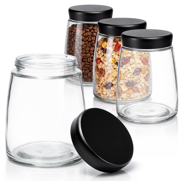 4X Vorratsglas Mit Deckel 1000 Ml - Aufbewahrungsglas-image