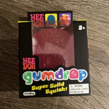 Schylling Nee Doh Gumdrop Super Solid Squish Squeeze Toy, Red Ages 3