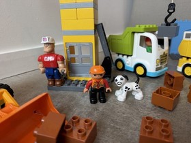 LEGO Duplo Large Construction Site LOT From Set 4988 & More!  Bulldozers Crane