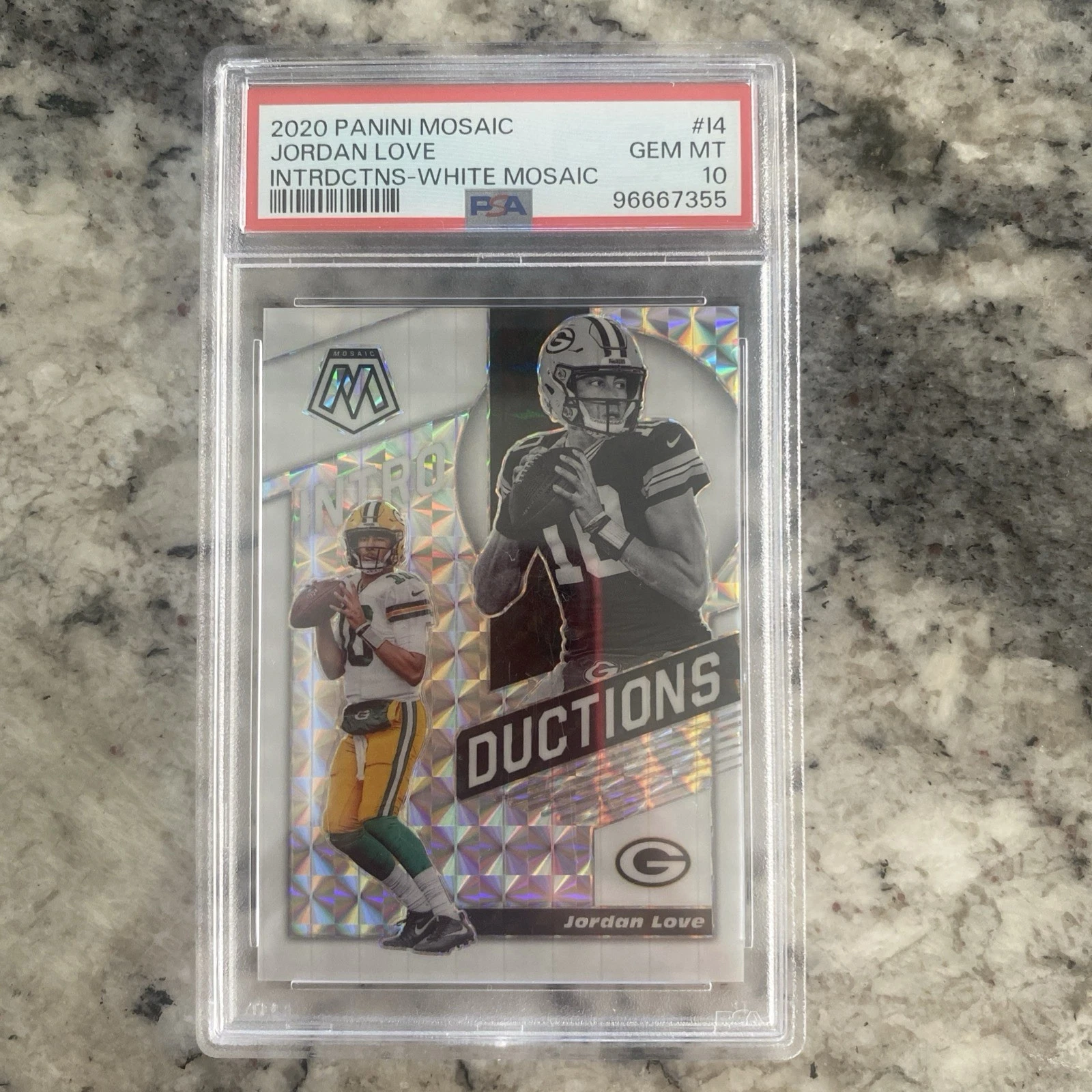 Jordan Love Panini Mosaic Introductions #I4 White Mosaic