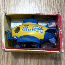 Buddy L Sea Explorer Submarine Vintage 1979 Yellow/Blue Steel & Plastic
