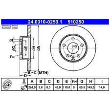 2x Bremsscheibe hinten für Opel Meriva A X03 B S10 Zafira T98 A05 | 179224