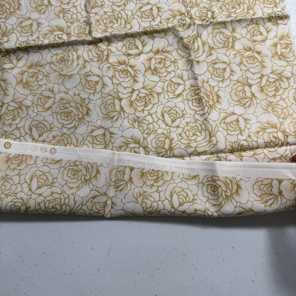 timeless treasures quilting fabric cotton 23x43 beige roses floral 6357 18x43 - Image 4 of 4