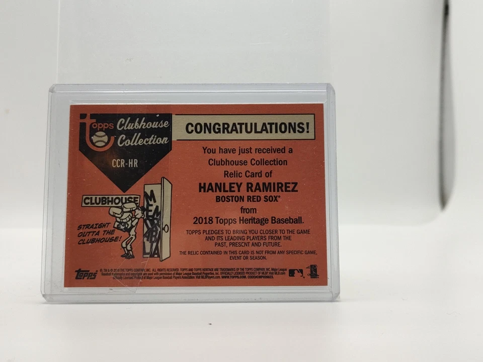 HANLEY RAMIREZ 2018 TOPPS HERITAGE BASEBALL GAME-USED JERSEY /99 - RED SOX *6134 - Image 2 of 2