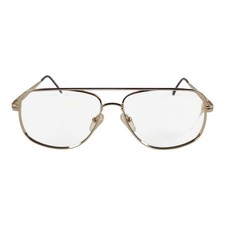 Vintage NOS Champ Aviator Glasses Frames 56-20 Gold Double Bridge w/Case