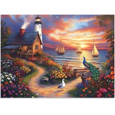 Cottage by The Sea 500 Piece Jigsaw Puzzle for Adults 20 x 15 Inch