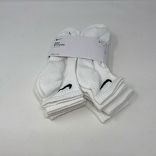 Nike Everyday Cushioned Dri-FIT Quarter Ankle Socks 6-Pair - White - Size M