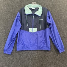 Columbia Flashback Jacket Women's Small Purple Blue Windbreaker Full Zip Light