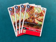 Garudamon ST1-08 Playset Starter Deck Gaia Red Digimon Card Game x4