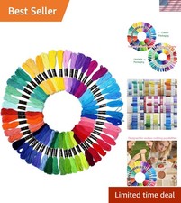 Friendship Bracelet String 50 Skeins Fashionable Rainbow Color Embroidery Flo...