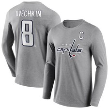 Washington Capitals Name & Number Graphic Long Sleeve T-Shirt - Ovechkin 8 - Men