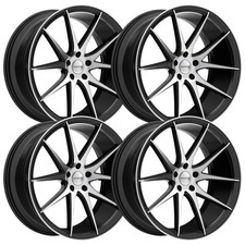 Set-4 Ravetti M11 22x9 5x120 20mm Black Machined Wheels Rims 22 Inch