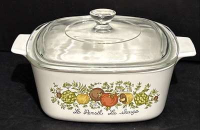 Vintage Corning Ware A-1 1/2-B Spice of Life 1 1/2 Qt Casserole Dish & Lid P-7-C