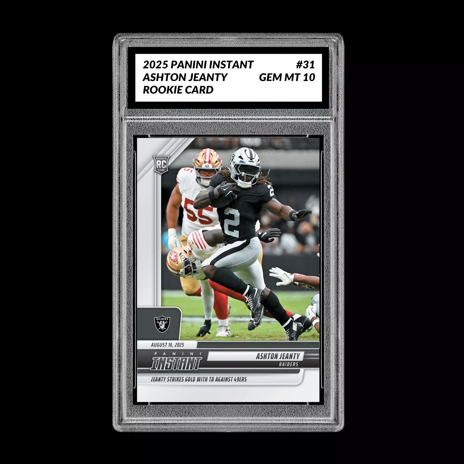 GM10 Graded 10 Ashton Jeanty RC ROOKIE SP 2025 Panini Instant NFL #31